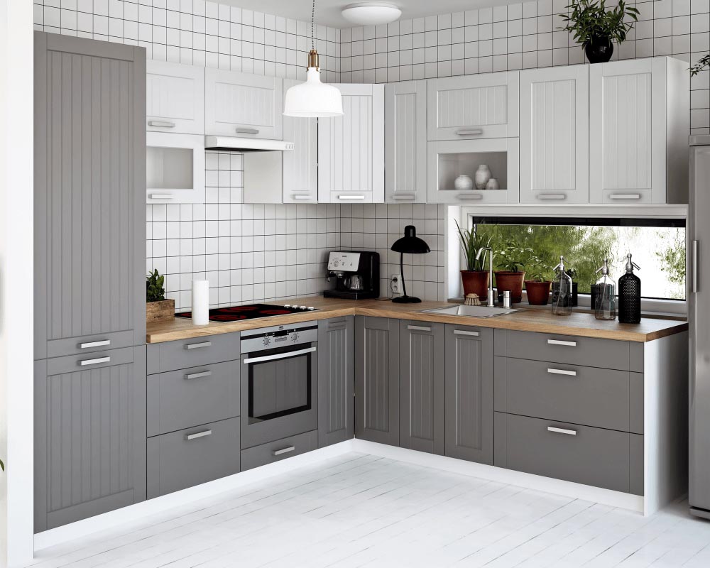 KONDELA Julia kuchyňa tmavosivá / svetlosivá / biela KONDELA Julia kuchyňa tmavosivá / svetlosivá / biela