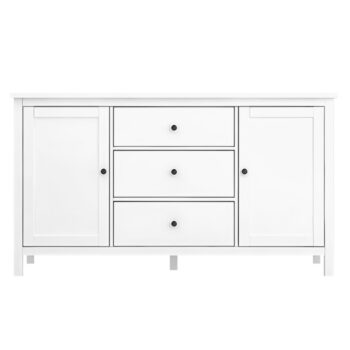 KONDELA Kaleo dvojdverová komoda so zásuvkami biela