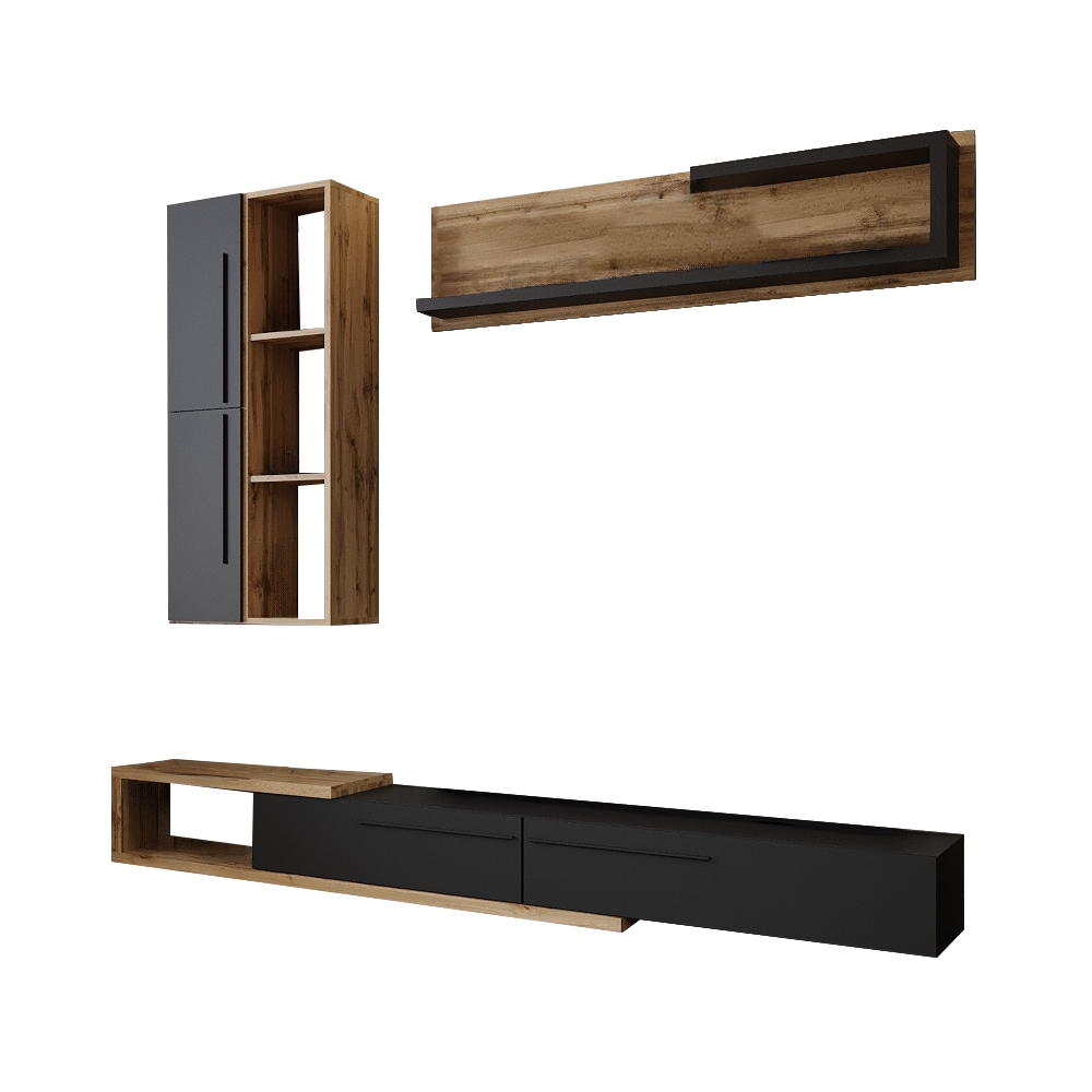 KONDELA Kalvados obývacia stena dub tacho / antracit KONDELA Kalvados obývacia stena dub tacho / antracit
