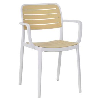 KONDELA Kardos Typ 2 stohovateľná stolička biela / béžová