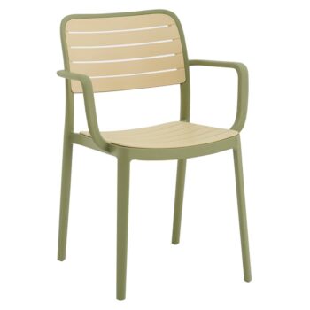 KONDELA Kardos Typ 2 stohovateľná stolička zelená / béžová