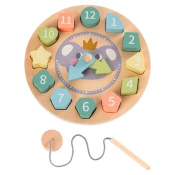 KONDELA Katel montessori detské drevené edukačné hodiny mix farieb