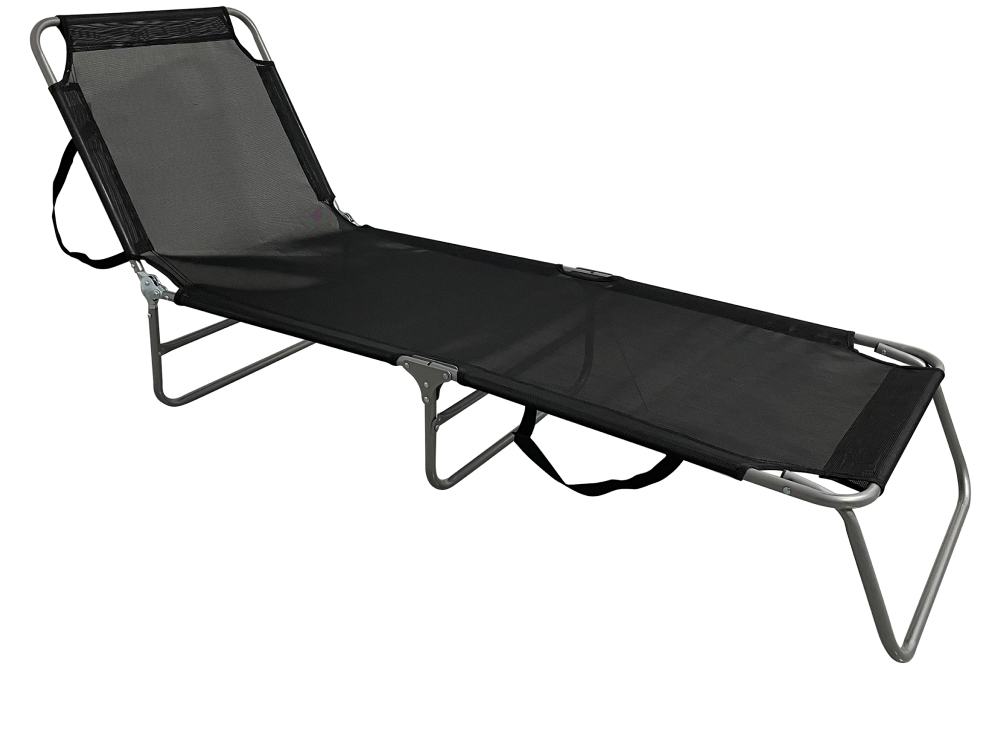 KONDELA Keleo záhradné lehátko sivá / čierna KONDELA Keleo záhradné lehátko sivá / čierna