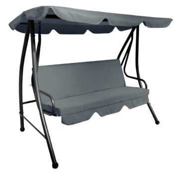 KONDELA Kemi záhradná hojdačka sivá