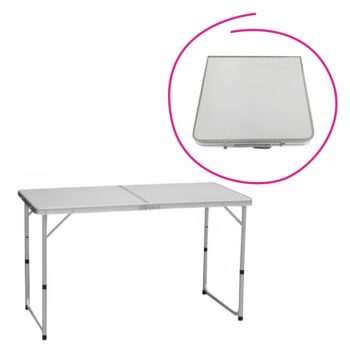 KONDELA Kepi Typ 1 skladací kempingový stôl sivá