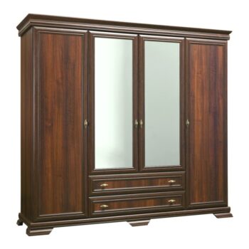 KONDELA Kora KS3 4D rustikálna šatníková skriňa so zrkadlom samoa king