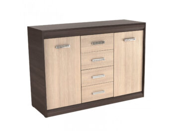 KONDELA Korina dvojdverová komoda dub jasný / dub tmavý