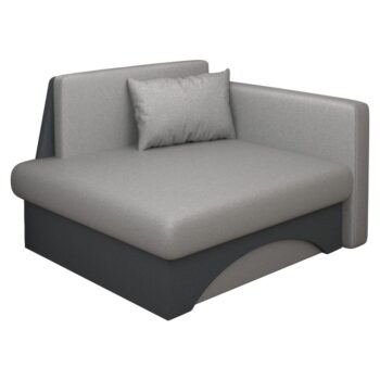 KONDELA Kuboš New P rozkladacie kreslo s úložným priestorom sivá / tmavosivá