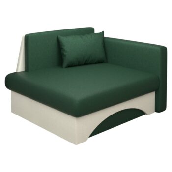 KONDELA Kuboš New P rozkladacie kreslo s úložným priestorom zelená / béžová