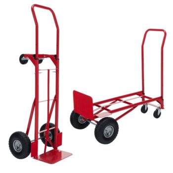 KONDELA Lamy New skladový vozík 2v1 červená / čierna