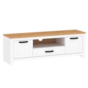 KONDELA Lanzette B tv stolík biela alba / dub craft zlatý