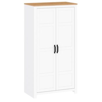 KONDELA Lanzette F dvojdverová šatníková skriňa biela alba / dub craft zlatý