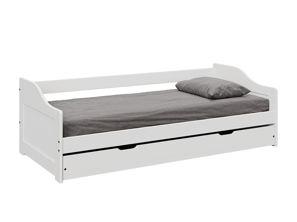 KONDELA Laura New 90 drevená jednolôžková posteľ s prístelkou biela KONDELA Laura New 90 drevená jednolôžková posteľ s prístelkou biela