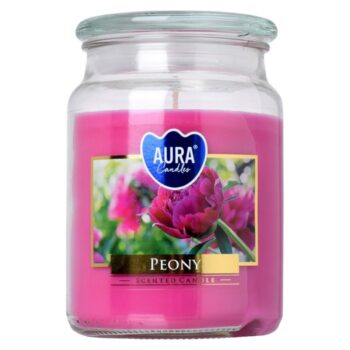 KONDELA Leana vonná sviečka v skle 500 g priehľadná / ružová