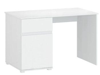 KONDELA Lindy 1D1S/120 písací stôl biely lesk