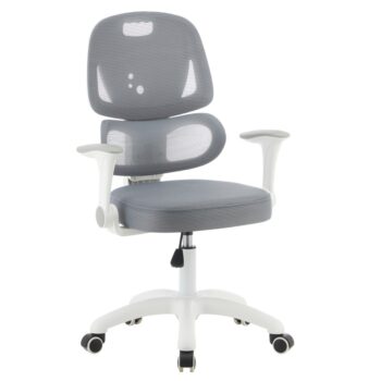 KONDELA Lister detská stolička na kolieskach sivá / biela