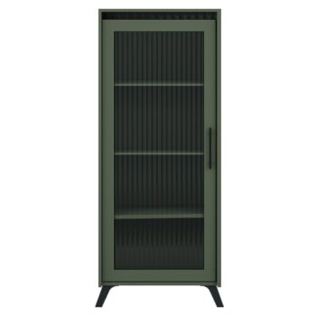 KONDELA Longy Reg1W vitrína smoke zelená / čierna