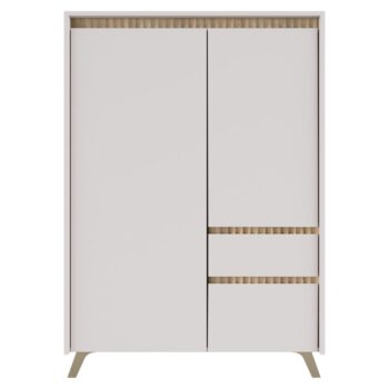 KONDELA Longy Reg2D1S1K dvojdverová komoda so zásuvkou kašmír / dub sonoma