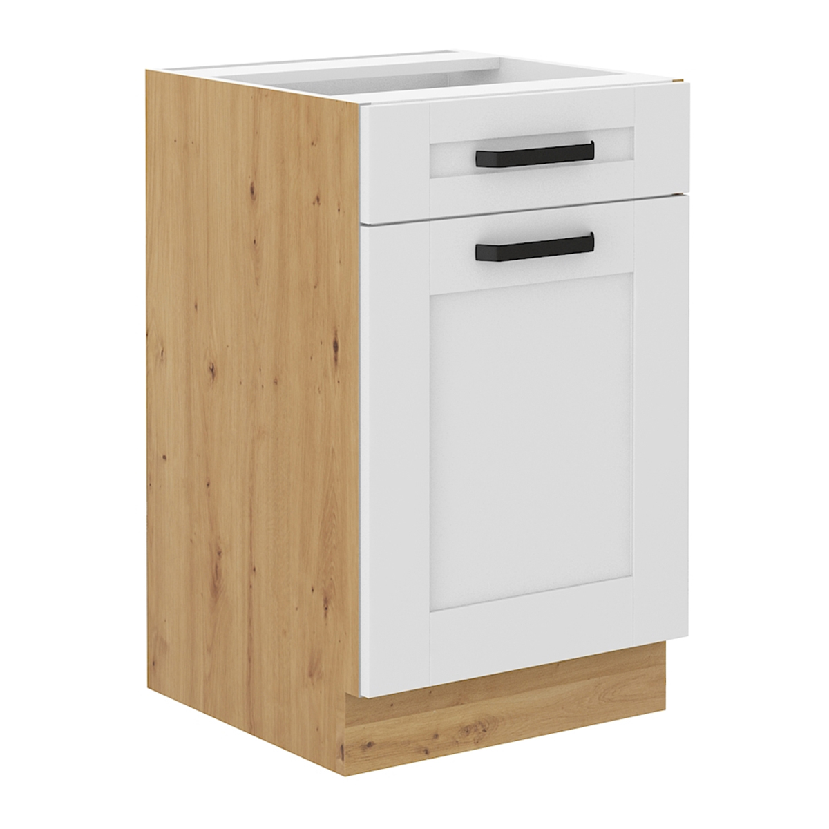KONDELA Lula 50 D 1F 1S BB dolná kuchynská skrinka biela / dub artisan KONDELA Lula 50 D 1F 1S BB dolná kuchynská skrinka biela / dub artisan