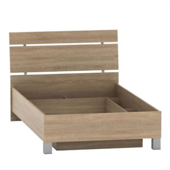 KONDELA Luna 120 posteľový rám s úložným priestorom dub