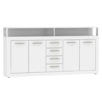 KONDELA Lunysa 2 New štvordverová komoda so zásuvkami biela