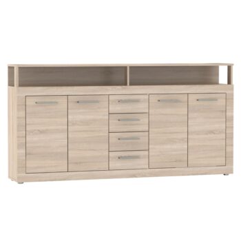 KONDELA Lunysa 2 New štvordverová komoda so zásuvkami dub sonoma