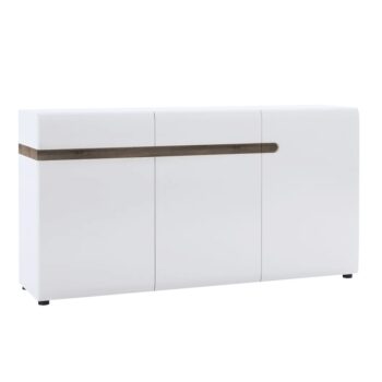 KONDELA Lynatet 40 trojdverová komoda biela / dub sonoma truflový