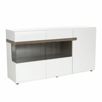 KONDELA Lynatet 42 vitrína biela / dub sonoma truflový