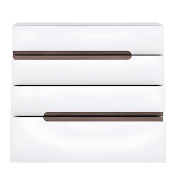 KONDELA Lynatet 44 zásuvková komoda biela / dub sonoma truflový