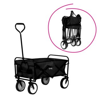 KONDELA Mabin záhradný skladací vozík čierna