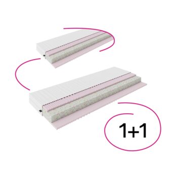 KONDELA Magdo penový matrac (2 ks) 90x200 cm biela