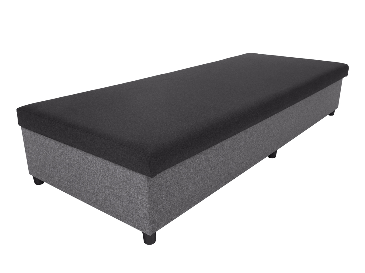 KONDELA Mati čalúnená jednolôžková posteľ (váľanda) svetlosivá / sivá KONDELA Mati čalúnená jednolôžková posteľ (váľanda) svetlosivá / sivá