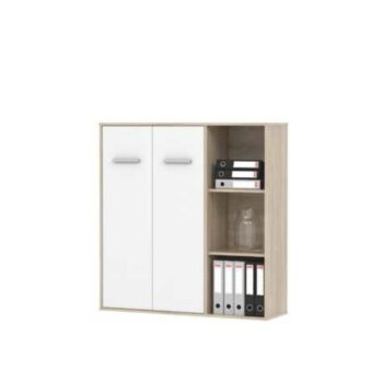 KONDELA Maurus MA32 New skrinka s regálom dub sonoma / biela