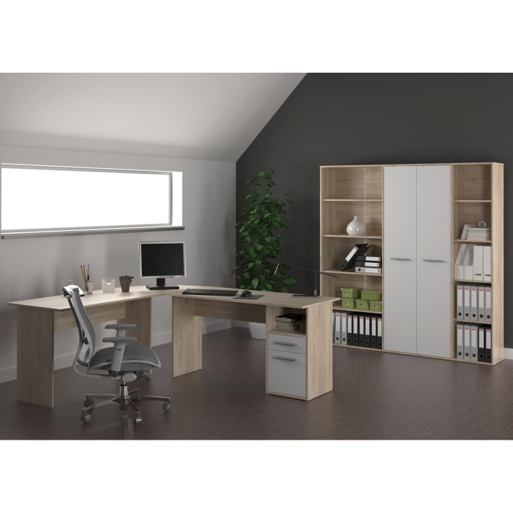 KONDELA Maurus New kancelária dub sonoma / biela KONDELA Maurus New kancelária dub sonoma / biela