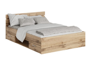 KONDELA Michigan New 140 posteľový rám s úložným priestorom dub wotan