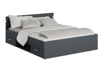 KONDELA Michigan New 160 posteľový rám s úložným priestorom grafit