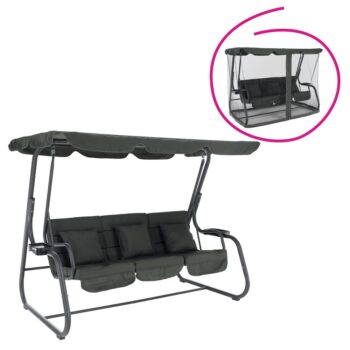 KONDELA Mija záhradná hojdačka tmavosivá