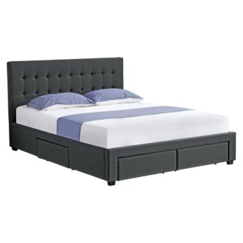 KONDELA Milara 180 čalúnená manželská posteľ s roštom sivá