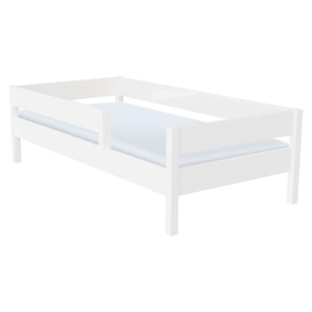 KONDELA Mix detská posteľ so zábranou 70x140 cm biela