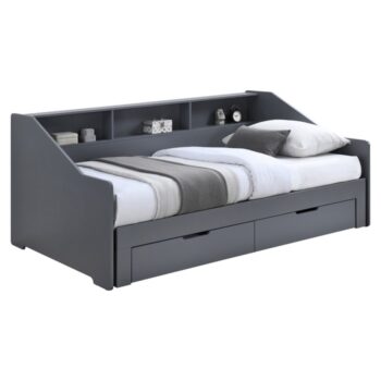 KONDELA Moneta rozkladacia posteľ s úložným priestorom sivá