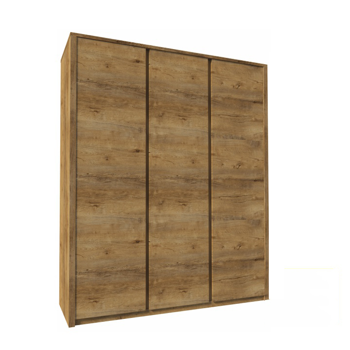 KONDELA Montana S3D 3D šatníková skriňa dub lefkas tmavý KONDELA Montana S3D 3D šatníková skriňa dub lefkas tmavý