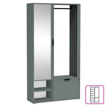 KONDELA Muna predsieň so zrkadlom green stone