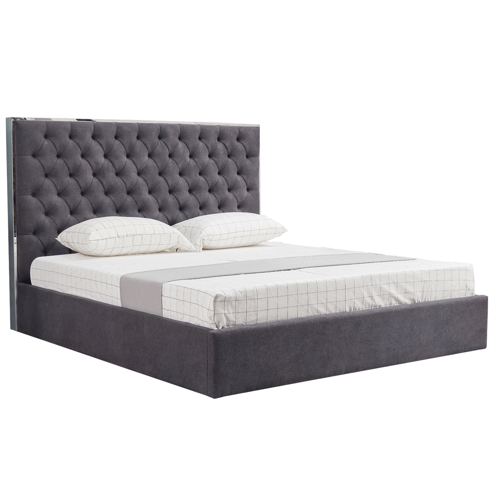 KONDELA Nadia manželská posteľ s roštom tmavosivá KONDELA Nadia manželská posteľ s roštom tmavosivá