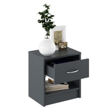 KONDELA Nea 2 New nočný stolík grafit