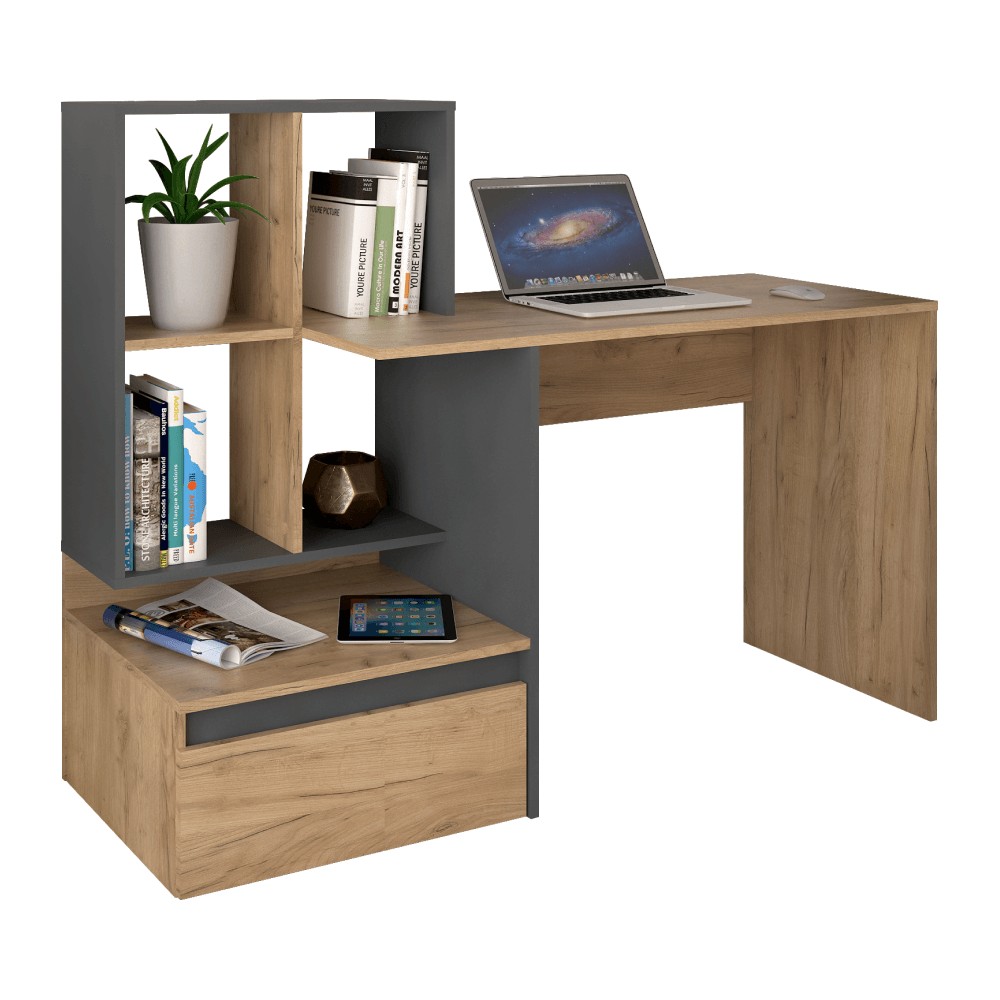 KONDELA Nereo 2 New písací stôl dub artisan / grafit KONDELA Nereo 2 New písací stôl dub artisan / grafit