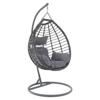 KONDELA Nexus závesné hojdacie kreslo sivá