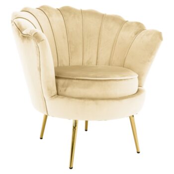 KONDELA Nobleo kreslo béžová (Velvet) / zlatá