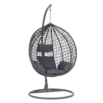 KONDELA Nolan New závesné hojdacie kreslo sivá