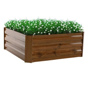 KONDELA Nonky Typ 3 kovový vyvýšený záhon hnedá