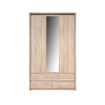 KONDELA Norty Typ 1 3D šatníková skriňa so zrkadlom dub sonoma